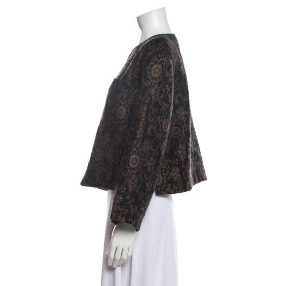 Valentino vintage 1980’s womens authentic black brown long sleeve jacket large - Picture 2 of 6